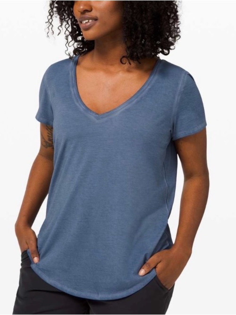 Lululemon Love Tee Shirt *Fade* in Washed Ink Blue Size L